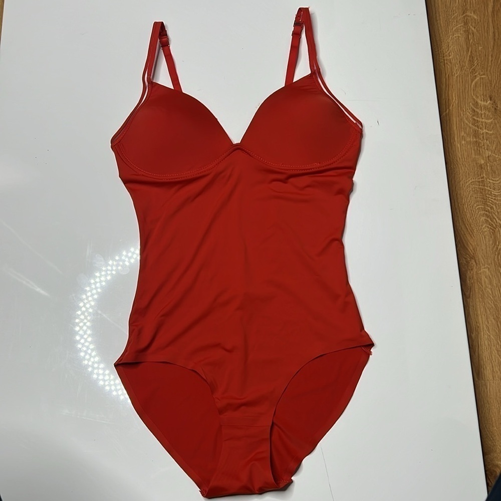 Real Sz M Burnt Orange Seamless padded Cups Adjustable Bodysuit - New